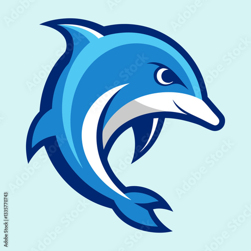 Dolphin head mascot logo design vector