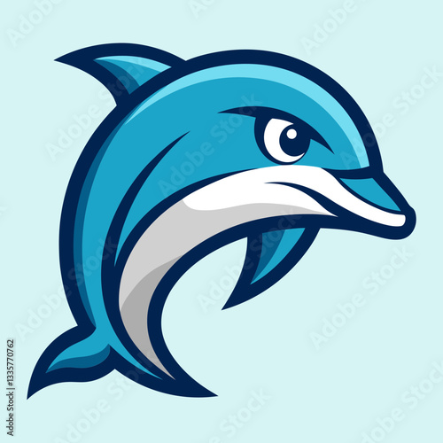 Dolphin head mascot logo design vector