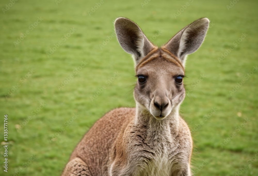 There's a kangaroo with a big nose standing in the grass There's a kangaroo with a big nose standing in the grass