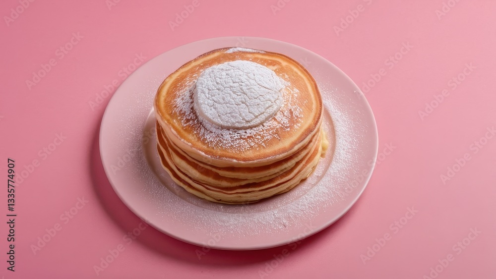 Fototapeta premium Fluffy Delight: A Sweet Soufflé Pancake Experience