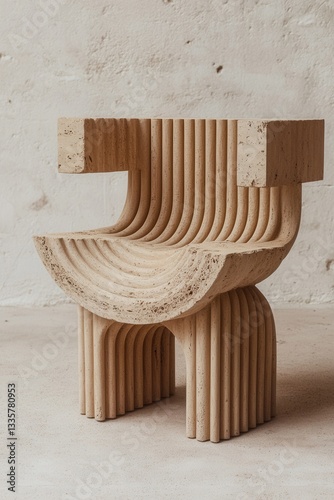 Modern sculpted chair with organic lines
