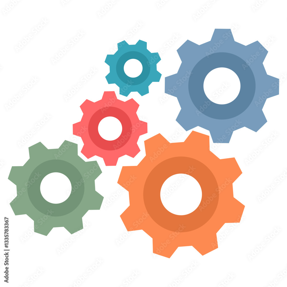 gear icon. Some gear icons with pastel colors gear icon. Some gear icons with pastel colors
