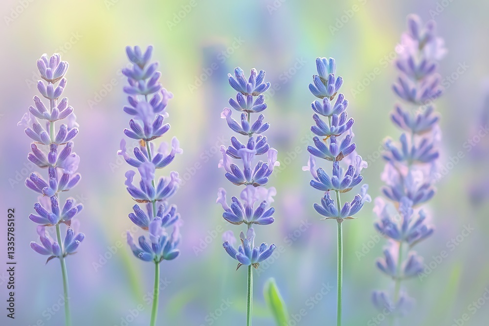 Fototapeta premium Delicate Lavender Blooms in Pastel Hues