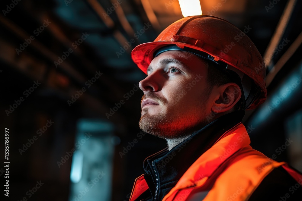 High Quality Picture of Portrait of a Worker in a Construction Site High Quality Picture of Portrait of a Worker in a Construction Site