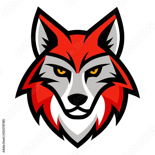 Coyote head mascot logo design vector