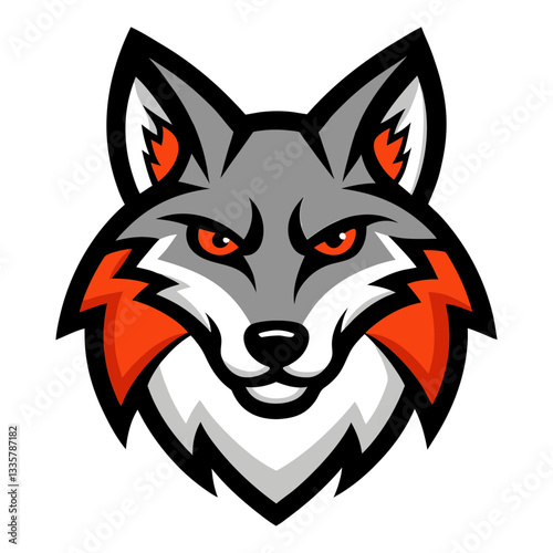 Coyote head mascot logo design vector