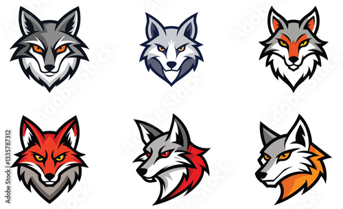 Coyote head mascot logo design vector