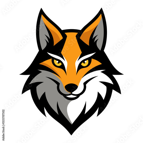 Coyote head mascot logo design vector