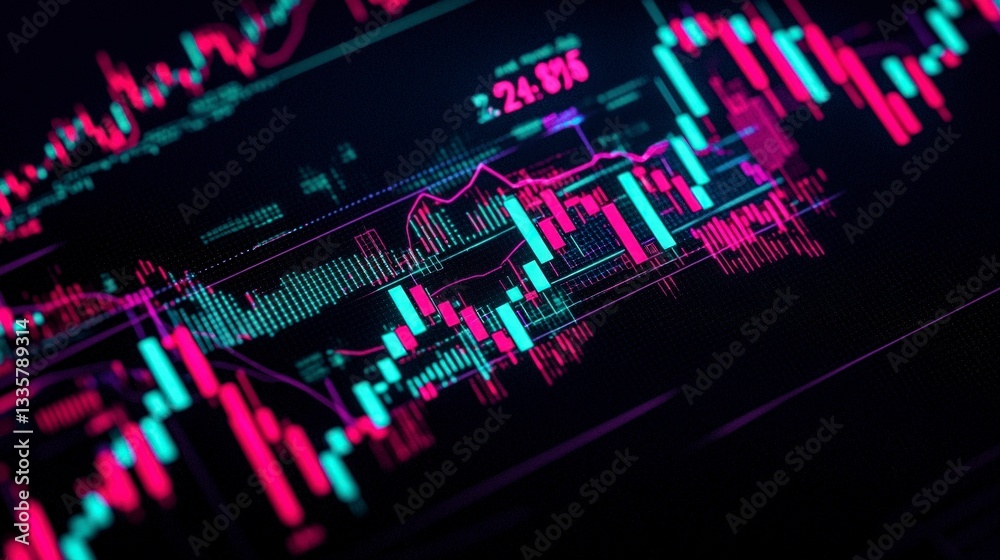 Fototapeta premium Dynamic Stock Market Data AI Generated Financial Charts Graphs