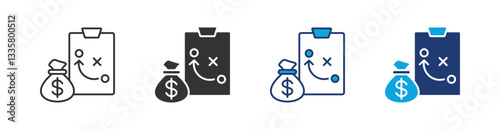 Strategy Multi Style Icon Set Vector 
