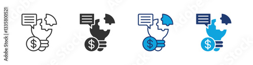 Jigsaw Multi Style Icon Set Vector 