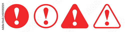 warning exclamation mark icon vector