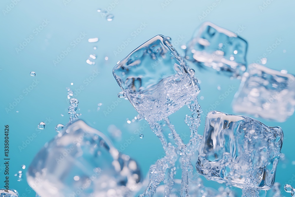 Ice Cubes Splashing in Water Ice Cubes Splashing in Water