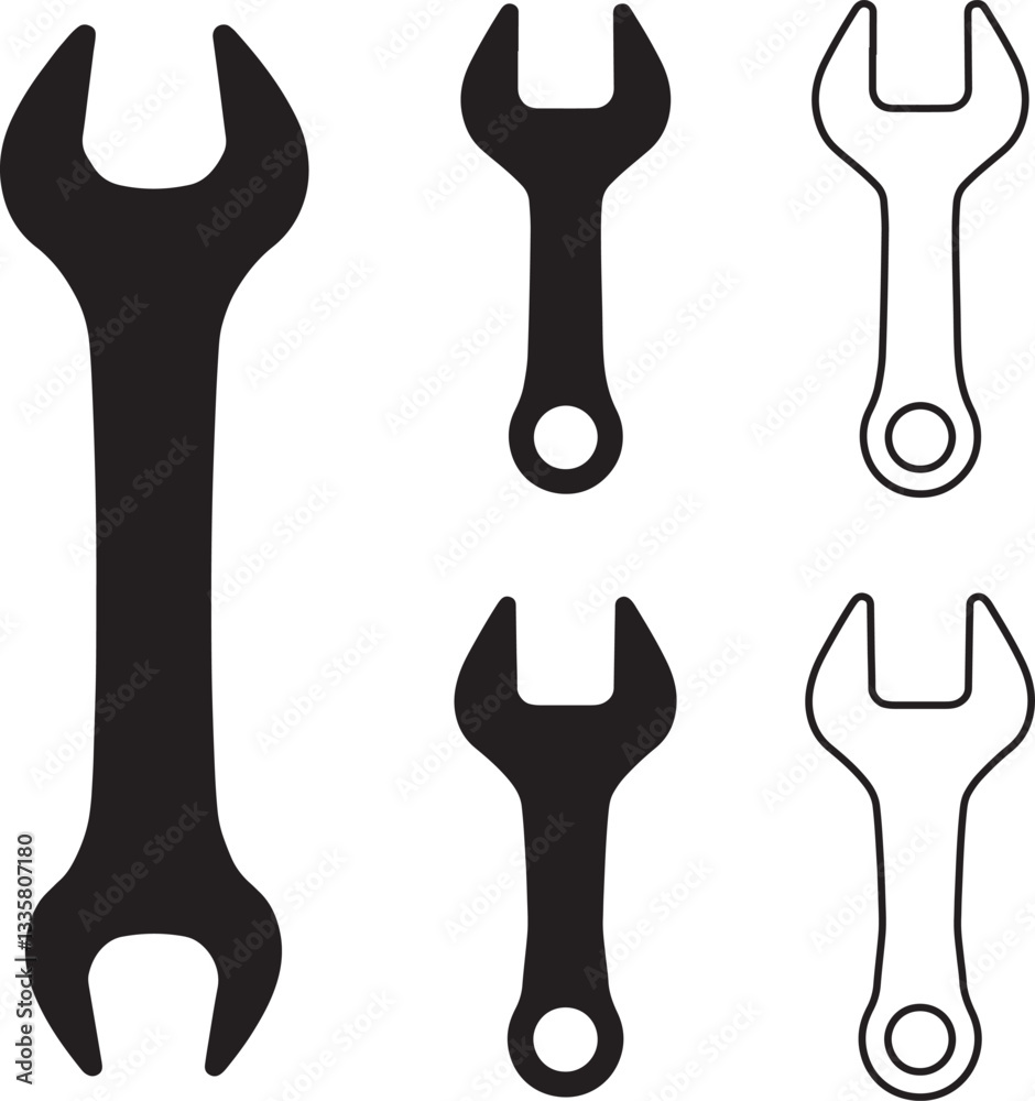 Silhouette of a wrench tool Vector illustration Silhouette of a wrench tool Vector illustration