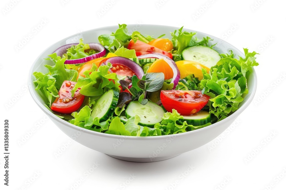 Sharp Image of Vegetable Salad Bowl Isolated on White Background Sharp Image of Vegetable Salad Bowl Isolated on White Background