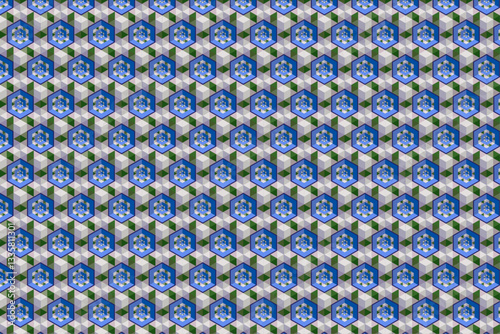 Geometric Waterdrop Pattern: A repeating pattern of blue waterdrops on a grid, offering a sense of order, clarity, and refreshing design.