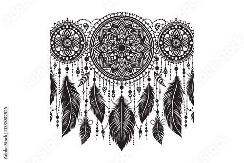 Intricate Dreamcatcher Mandala Set – Symbol of Protection & Spirituality