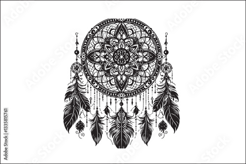 Intricate Dreamcatcher Mandala Set – Symbol of Protection & Spirituality