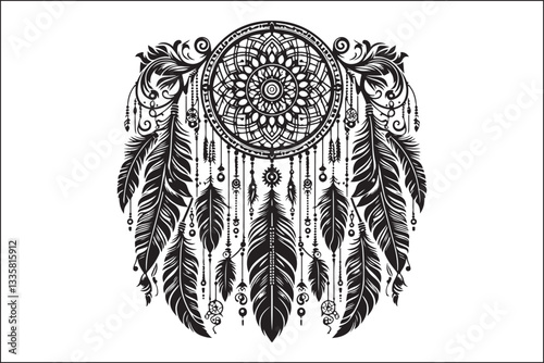 Intricate Dreamcatcher Mandala Set – Symbol of Protection & Spirituality