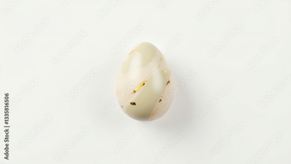 Obraz premium a single egg with a mottled pattern, symbolizing new beginnings, lies centered.