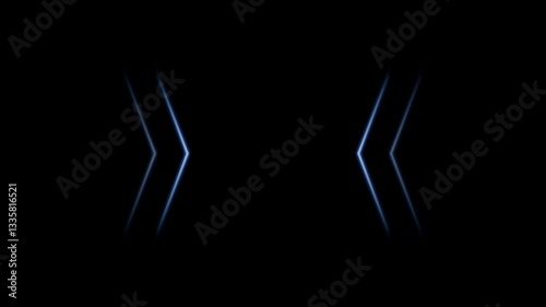 Abstract Neon Background Animation with Blue Glowing Arrows