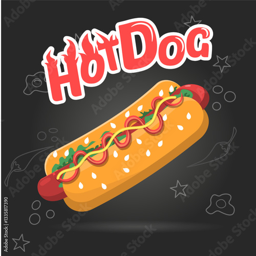national hotdog day vector for poster