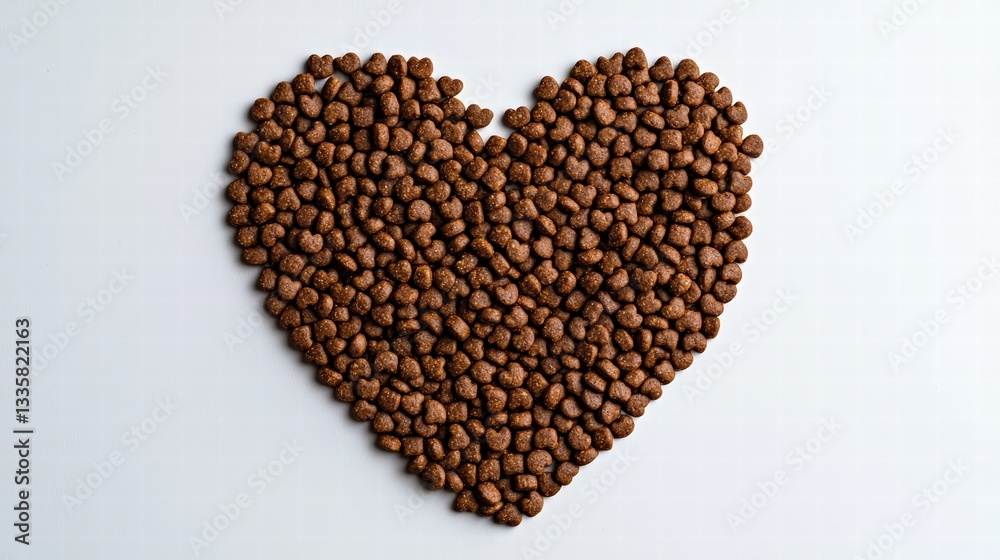 Heart shape created with roasted coffee beans symbolizing love for coffee and breakfast culture Heart shape created with roasted coffee beans symbolizing love for coffee and breakfast culture