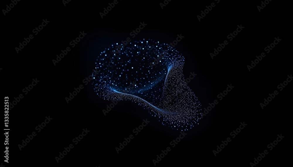 Obraz premium The abstract futuristic illustration features a complex polygonal surface made up of interconnected dots and lines