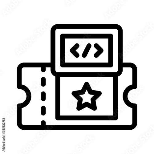 ticketing system line icon