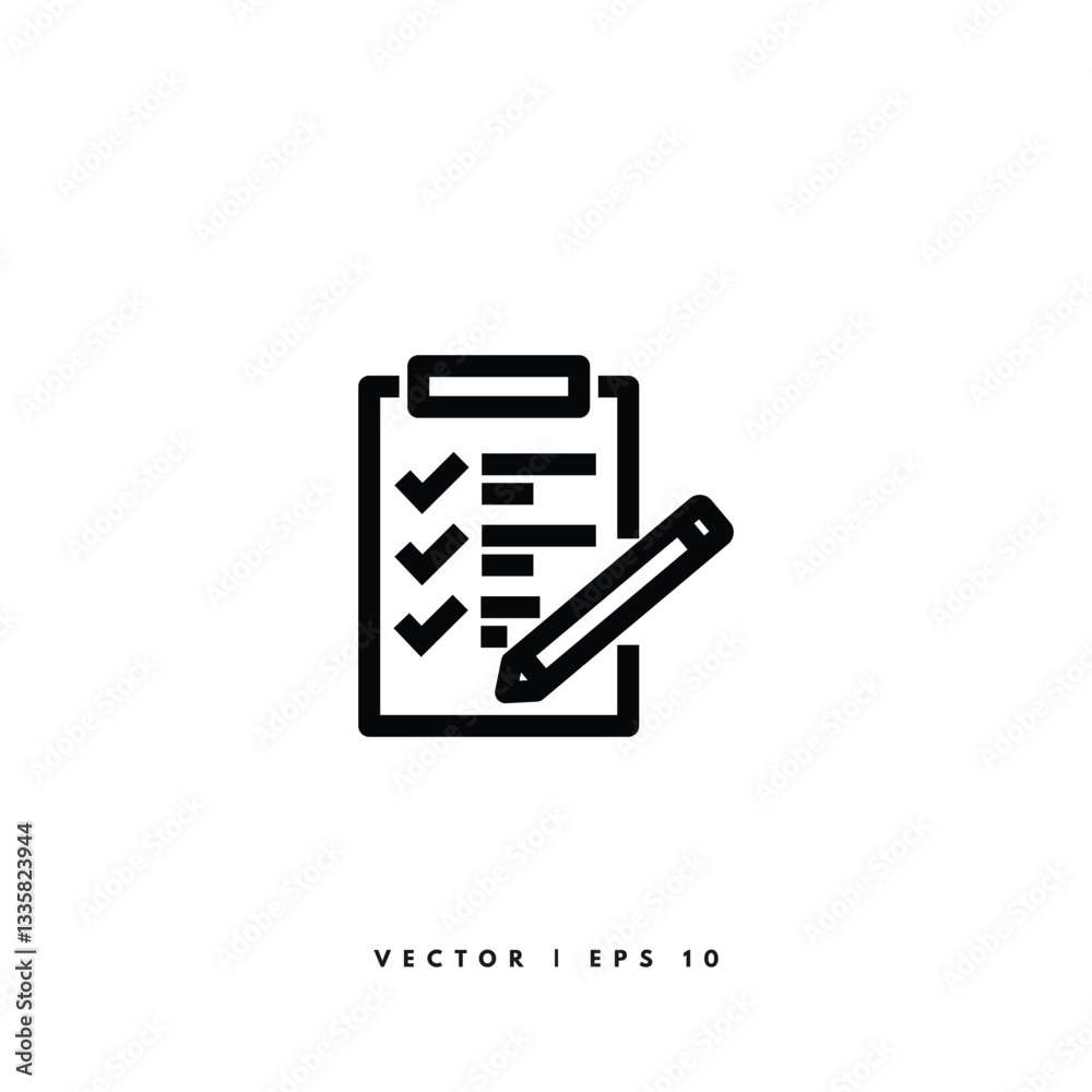 Check List Icon. Editable Stroke Check List Icon. Editable Stroke