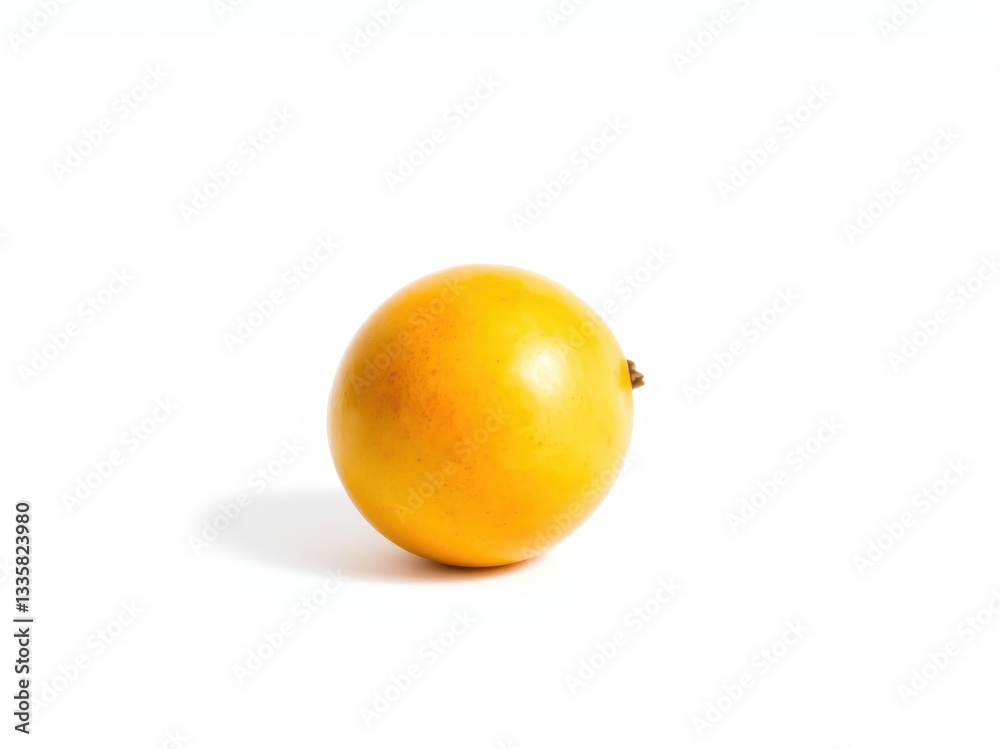 Single Yellow Lulo Fruit Isolated on White Background Single Yellow Lulo Fruit Isolated on White Background