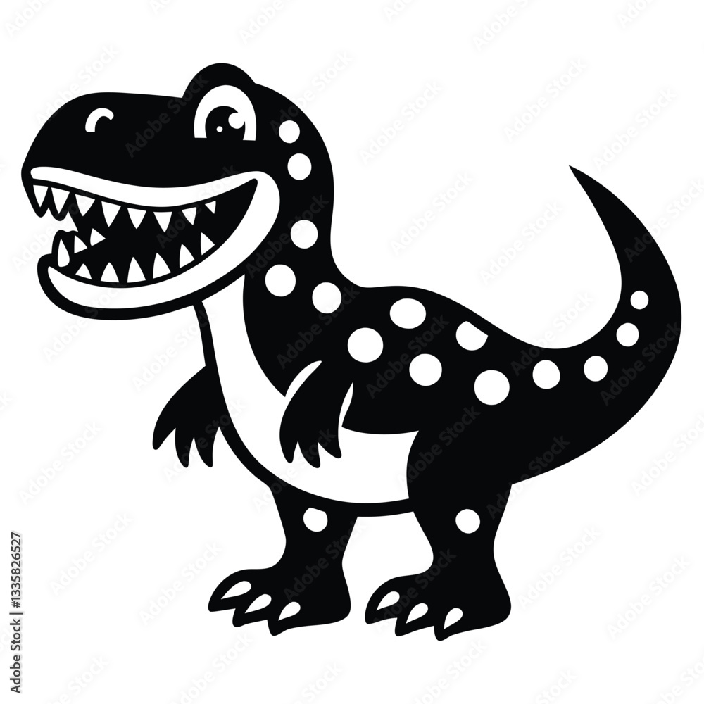 Fototapeta premium Dinosaur Cartoon Design Assets for Bringing a Playful Touch to Kid-Friendly Creation 