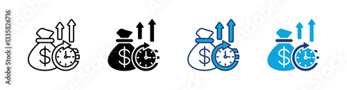 Productivity Multi Style Icon Set Vector 