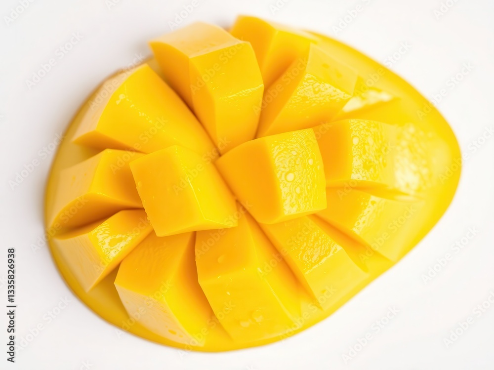 Top View of Diced Mango Top View of Diced Mango