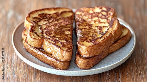 Wallpaper Mural Delicious plate of french toast drizzled with syrup and topped with fresh berries ready to enjoy Torontodigital.ca