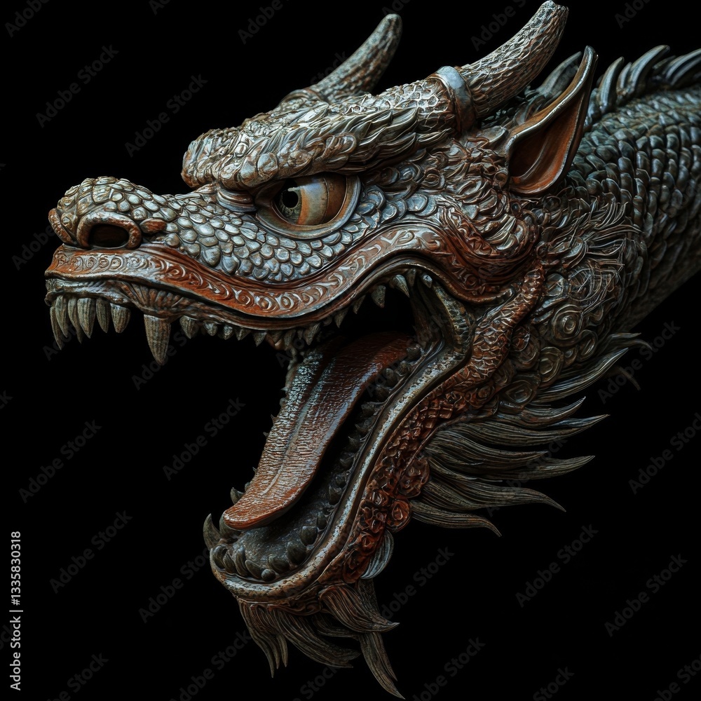 Intricate Dragon Sculpture: A Masterpiece of Asian Art Intricate Dragon Sculpture: A Masterpiece of Asian Art