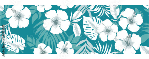 Aloha Hibiscus Flower Seamless Pattern Hawaiian Tropical Vibe