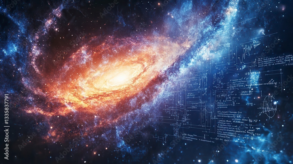 Obraz premium Cosmic Swirl with Data Visuals