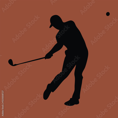 golf player silhouette vector design