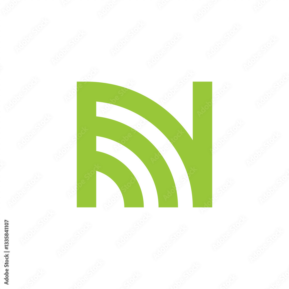 Monogram letter N logo design template