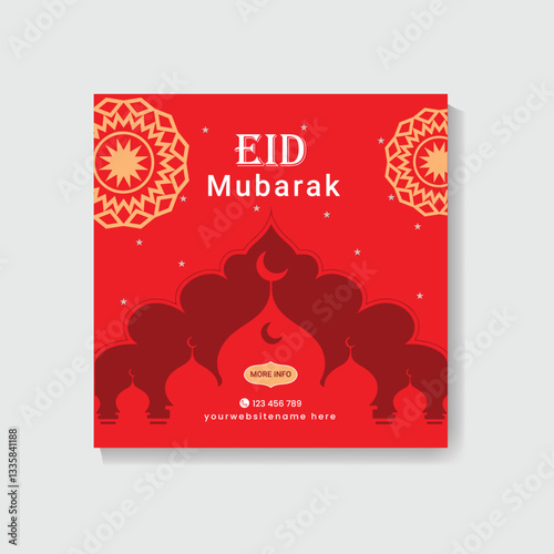 Eid Mubarak event invitation social media banner design.