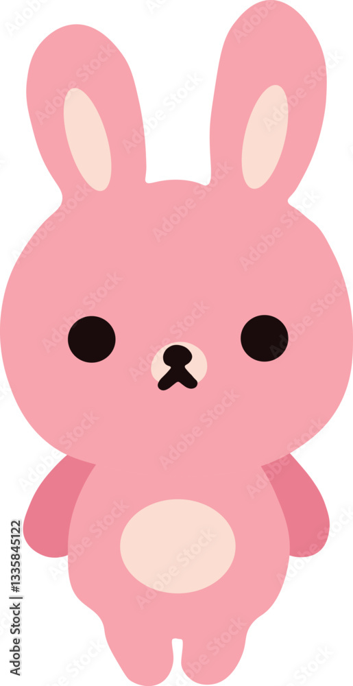 Cute cartoon rabbit standing clipart art illustration minimal style pink colours taddy bear bhalu Cute cartoon rabbit standing clipart art illustration minimal style pink colours taddy bear bhalu