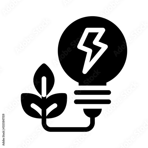 energy efficient lightbulb glyph icon