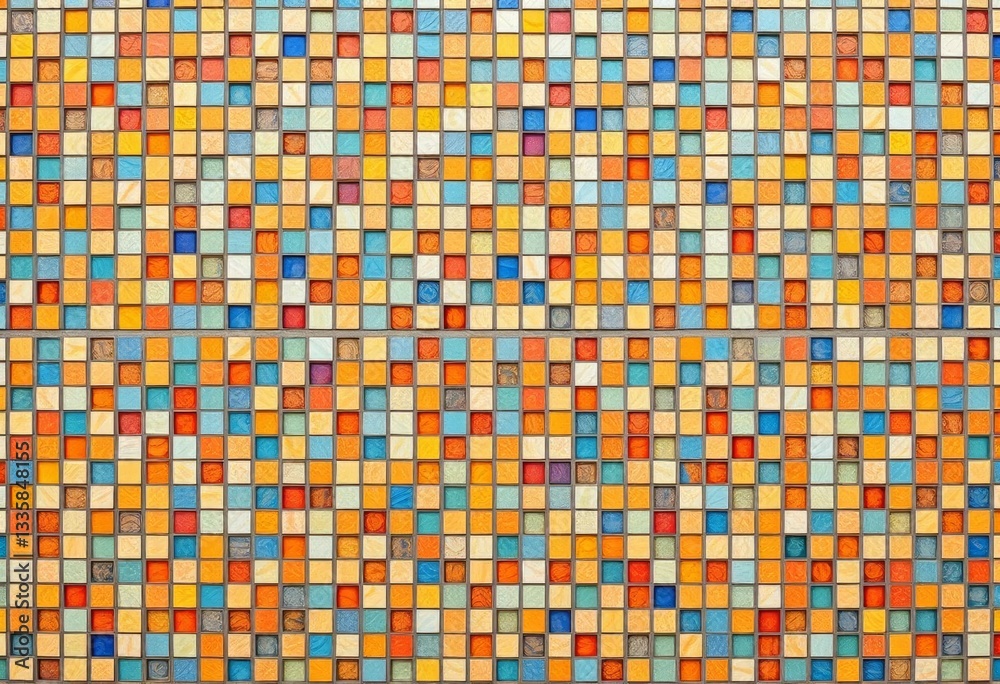 Fototapeta premium Intricate mosaic tile pattern with ample negative space, art, copy space