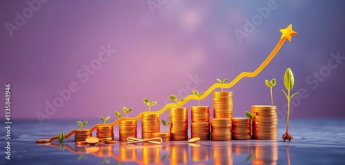 Investment growth graph showing compounding interest, financial planning, long-term investment