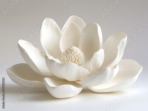 Elegant white lotus flower studio photography minimalist close-up serenity