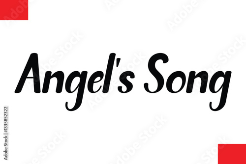 Angel's Song Christmas Saying Cursive Typography Text Lettering