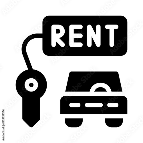 car rental glyph icon