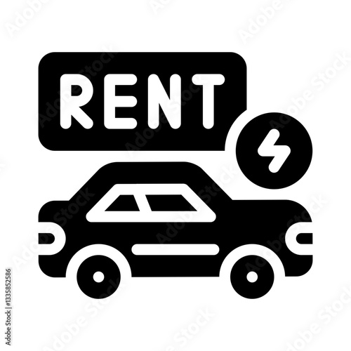 electric car rental glyph icon