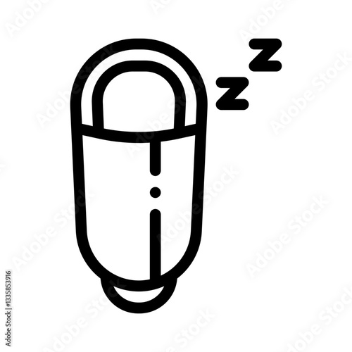 sleeping bag line icon